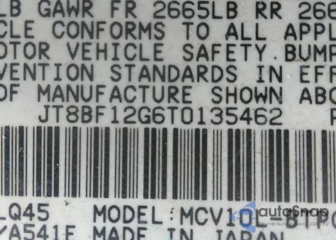 1996 Lexus Es 300 from USA, damaged, VIN JT8BF12G6T0135462